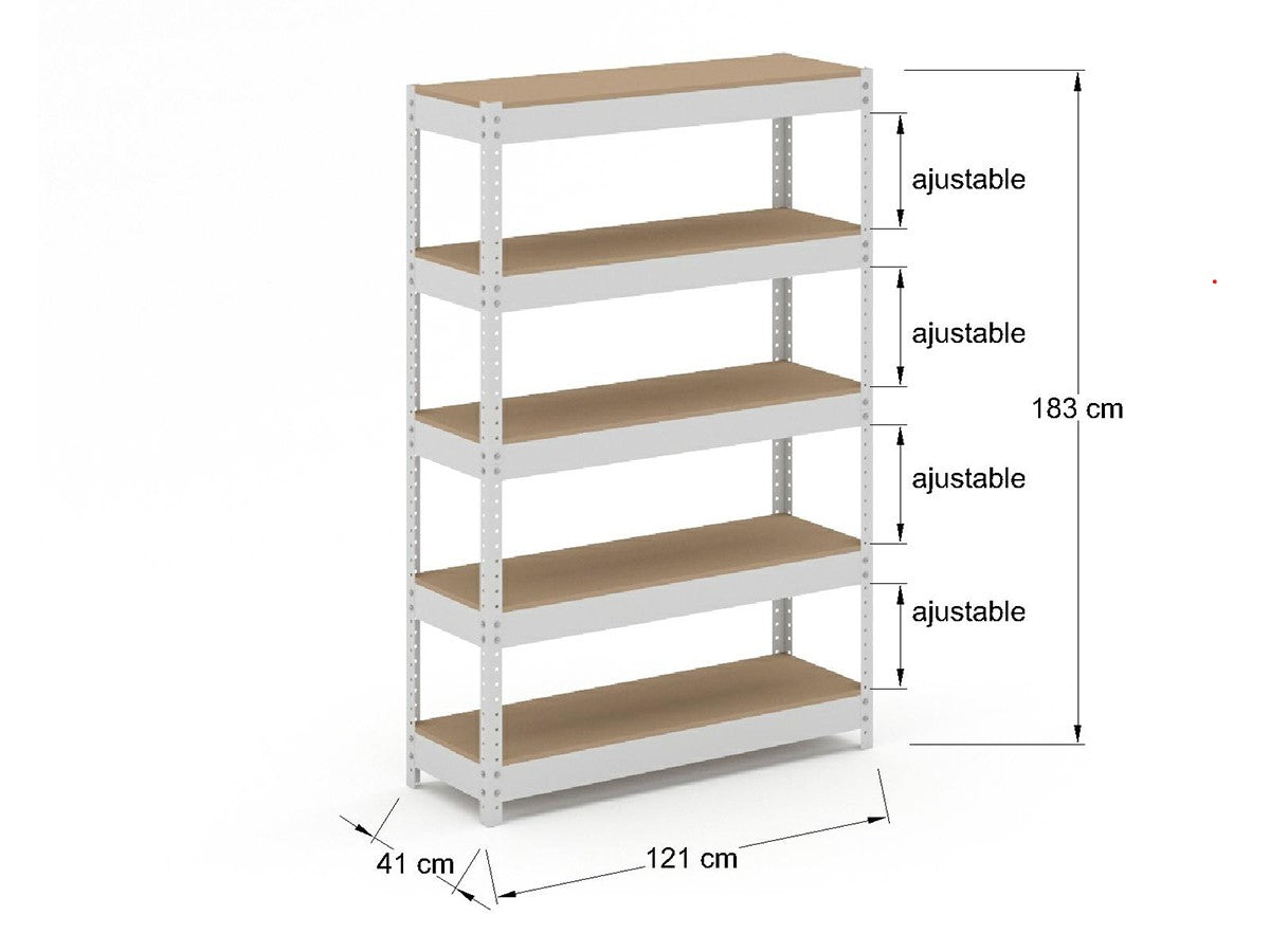 Anaquel Metálico Entrepaño en MDF Natural ANMD6183