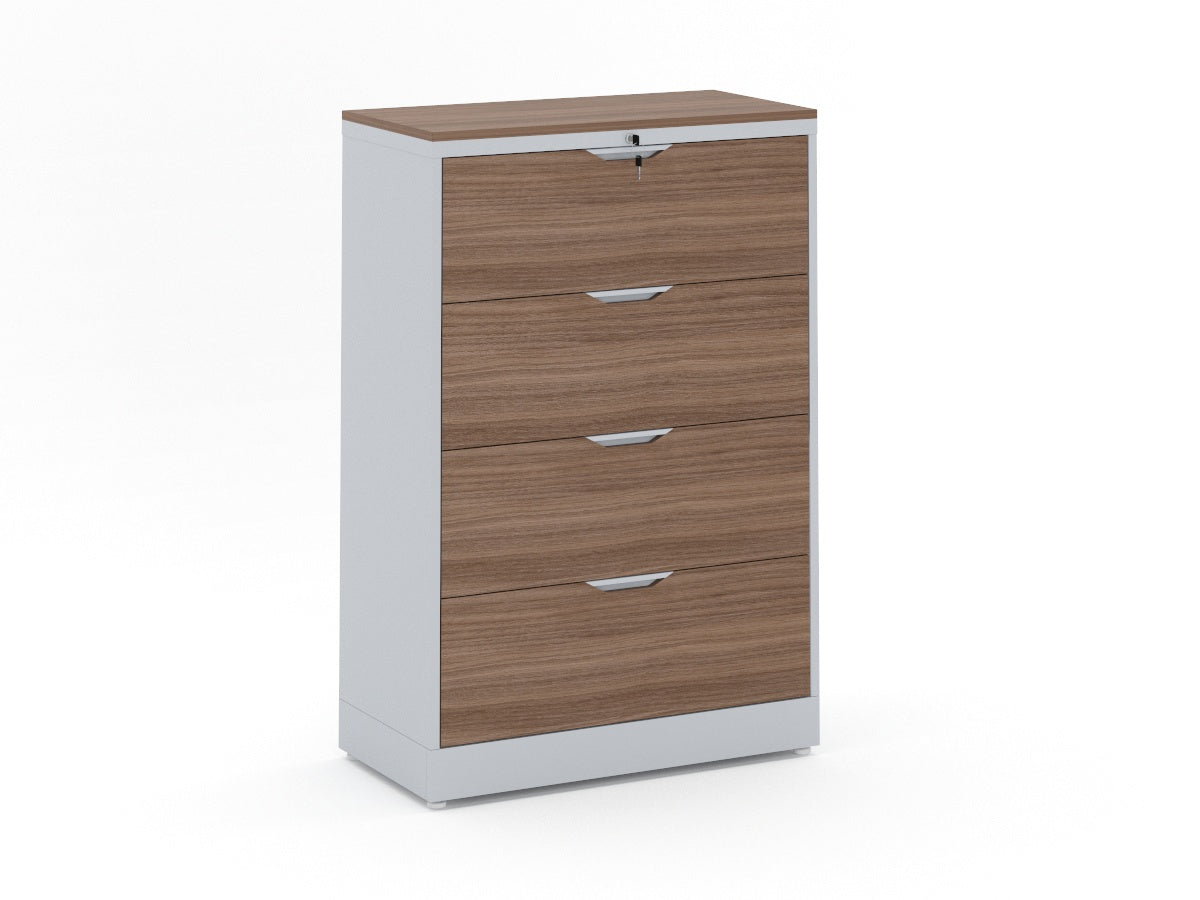 Archivero Horizontal 4C Metálico Gris con Frente y Cubierta en LP