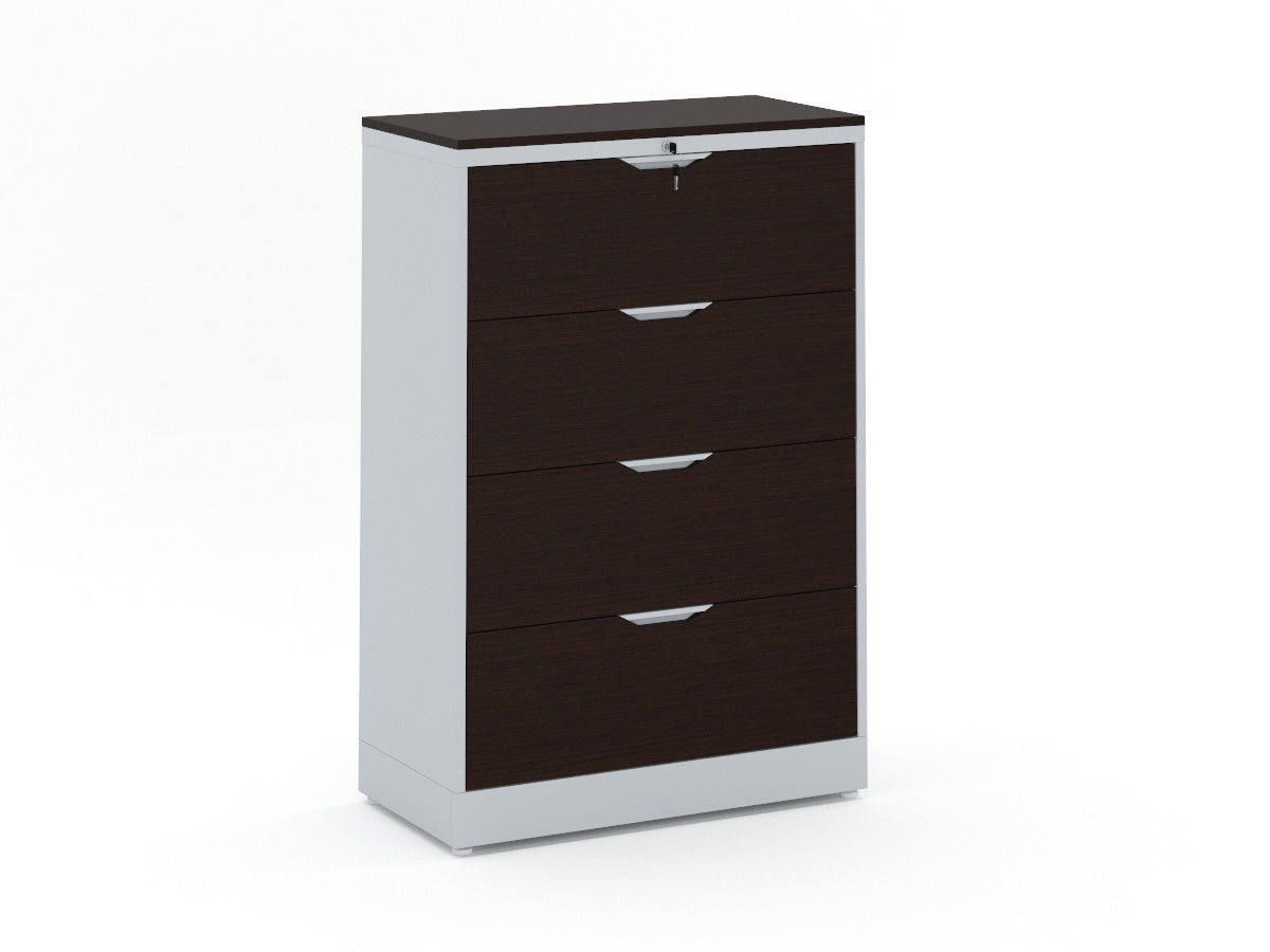 Archivero Horizontal 4C Metálico Gris con Frente y Cubierta en LP