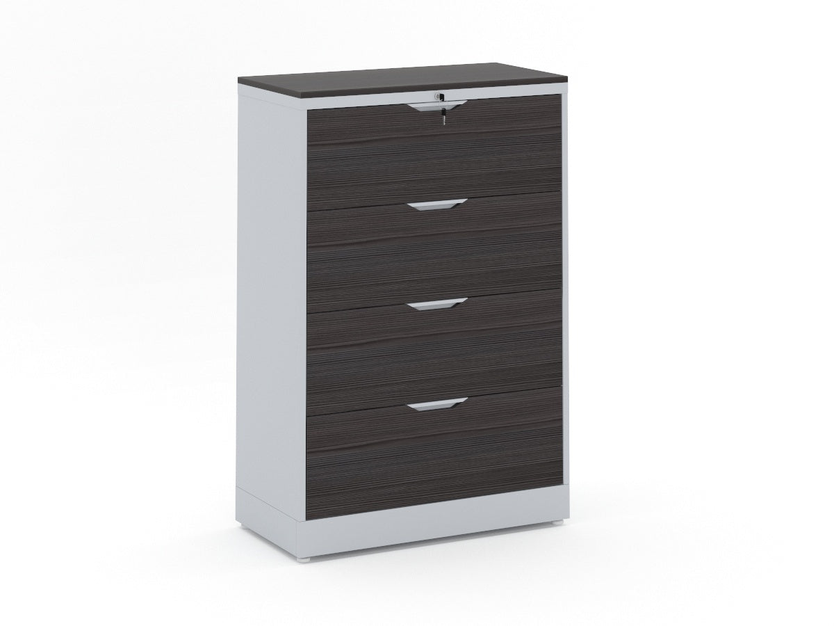 Archivero Horizontal 4C Metálico Gris con Frente y Cubierta en LP