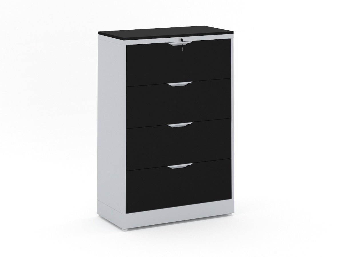 Archivero Horizontal 4C Metálico Gris con Frente y Cubierta en LP
