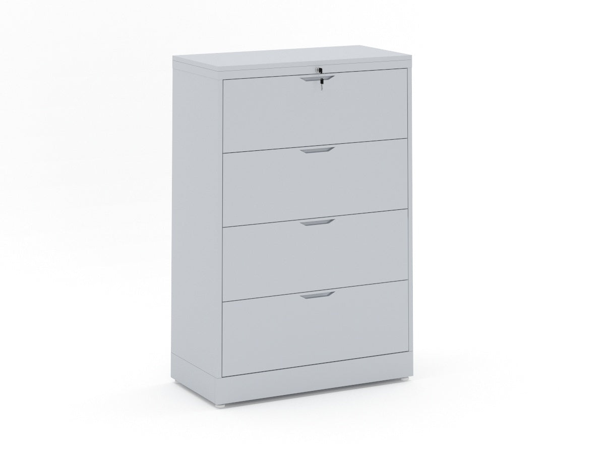Archivero Horizontal 4C Metálico Gris con Frente y Cubierta en LP