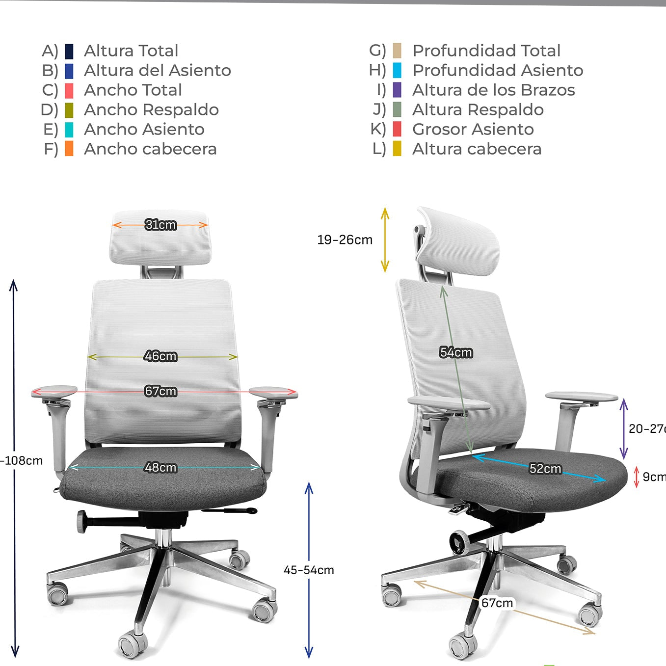Silla Directiva Oslo Gris
