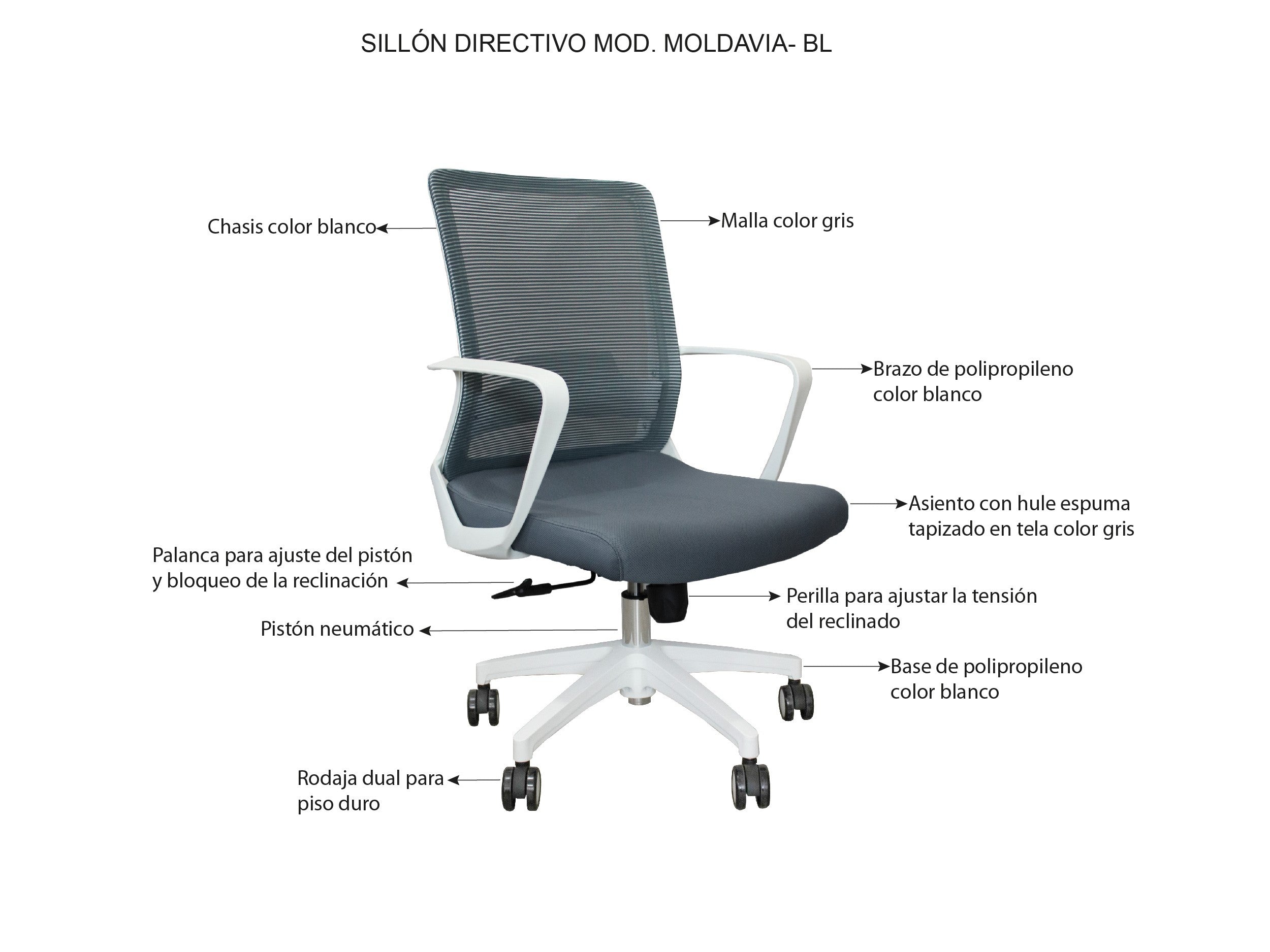 Silla Ejecutiva Aura Blanco