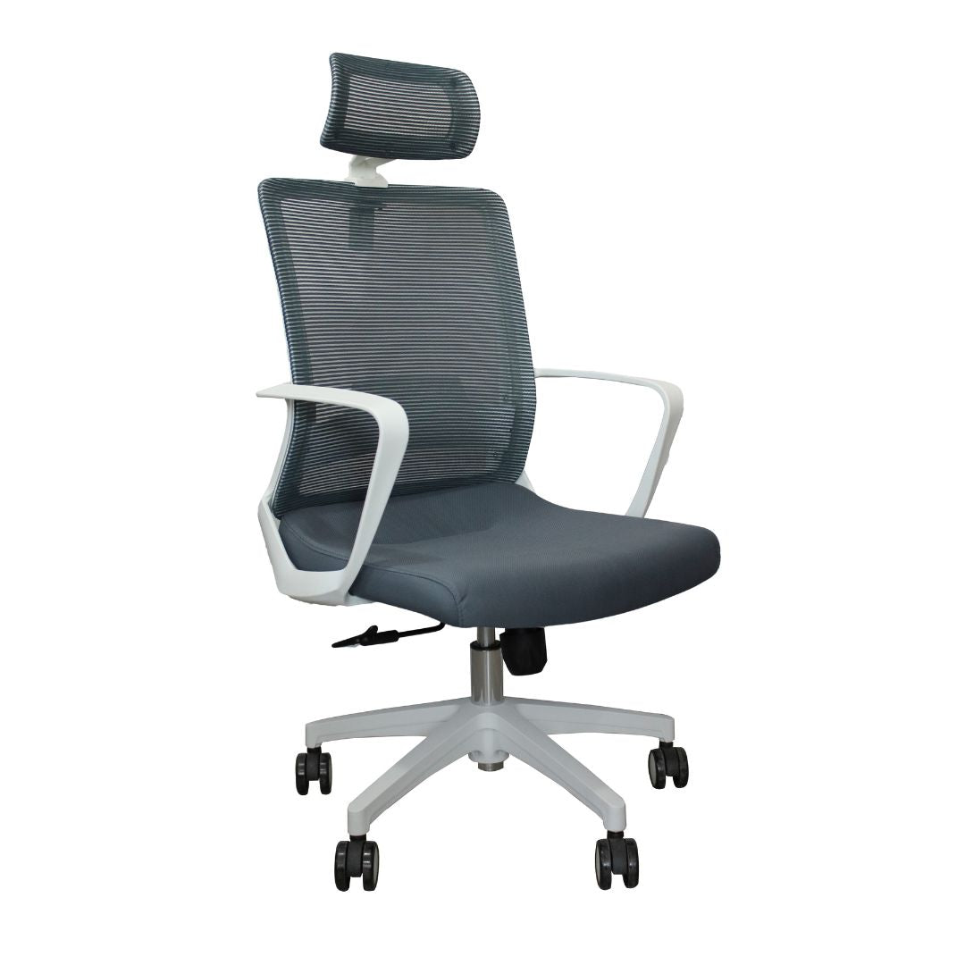 Silla Directiva Aura Blanca, con cabecera