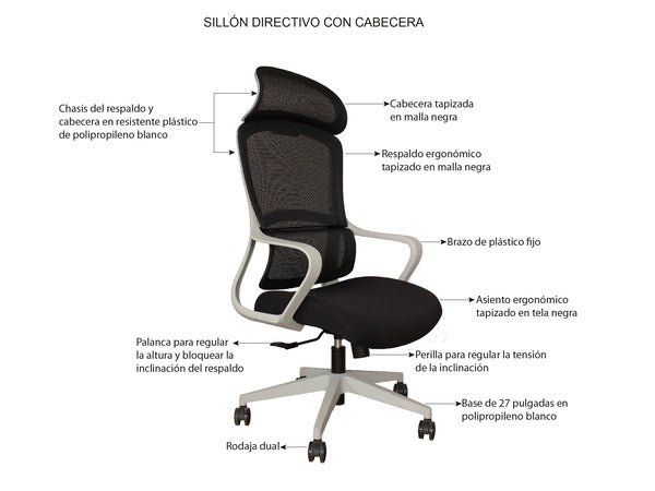 Silla Directiva Vitto Gris