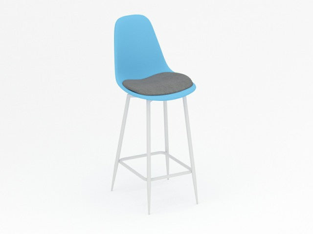 Banco Eames Base Metálica Blanca AT