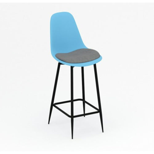 Banco Eames Base Metálica Negra AT