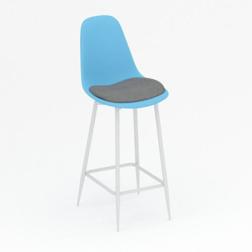 Banco Eames Base Metálica Blanca AT